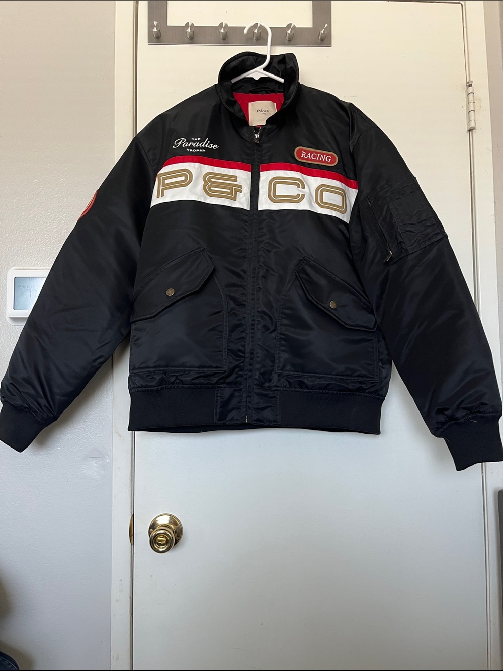 Black Paradise Trophy Bomber jacket Men  size Large - Picture 2 of 11